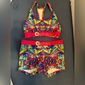 Ethika Vibrant Red and Blue Activewear Set